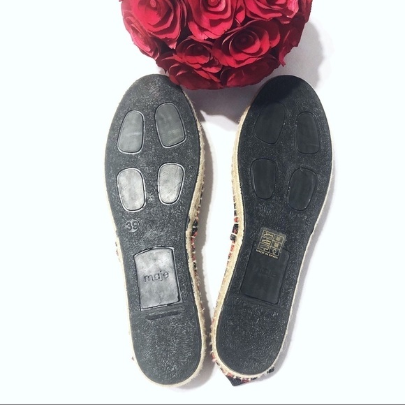 Maje Feline Printed Espadrilles in Red/Black Combo - Picture 8 of 8